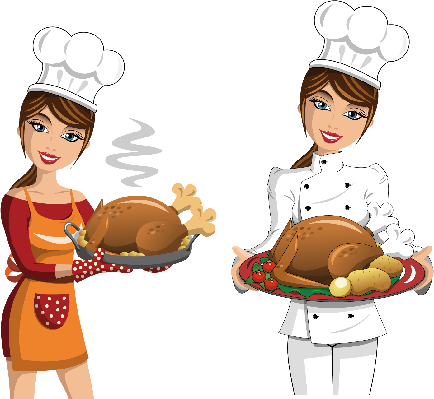 Vector Beautiful Chicken - Chef Vector (1696x1680)