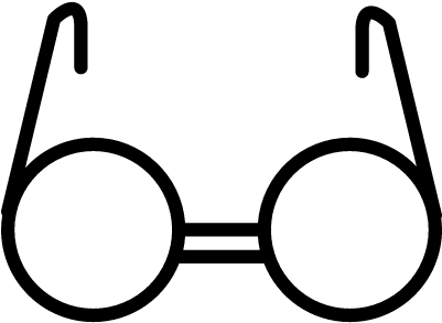 Circular Eyeglasses Inside A Circle Vector - Getekende Bril (400x400)