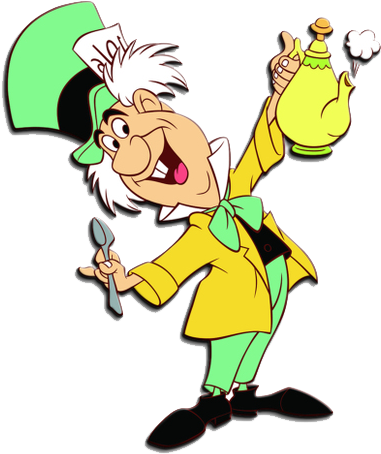 Mad Hatter Tea - Cartoon (422x504)