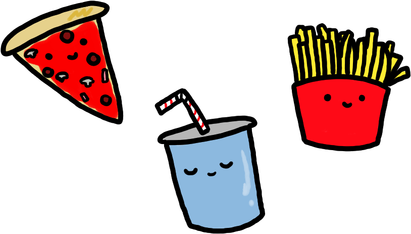 Fast Food Friends By Chazzyllama - Dancing Fast Food Gif (866x488)