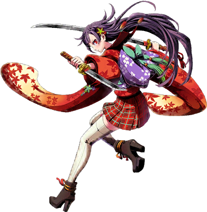 振袖剣士 紅葉 - Cartoon (512x512)
