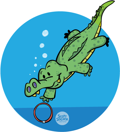Level 4 Gator - Illustration (507x528)