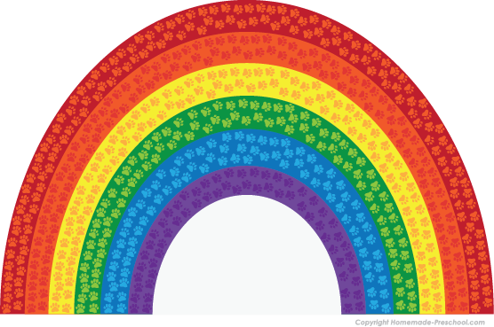 Click To Save Image - Pawprints Rainbow (556x369)