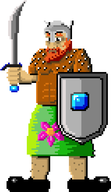 Pixel Warrior - Cartoon (645x740)