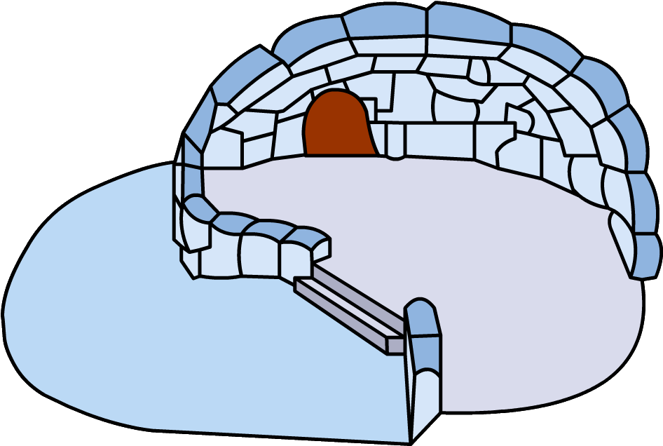 Snowy Backyard Igloo - Club Penguin Split Level Igloo (973x675)