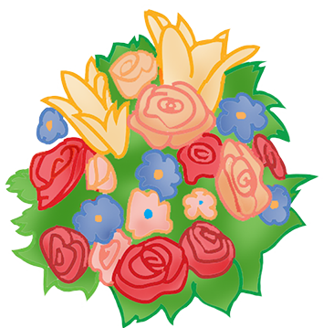 Wedding Cake Clipart, Bridal Bouquet Drawing - Wedding Flower Drawing Png (354x359)