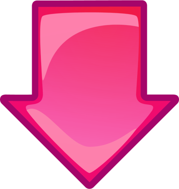 Arrow Orange Down Vector - Pink Arrow Pointing Down (600x635)