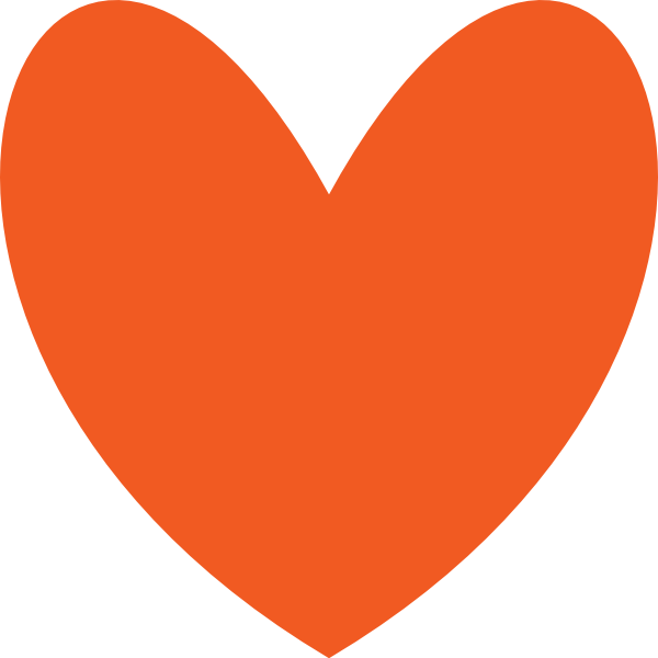 Orange Color Heart Shape (600x600)
