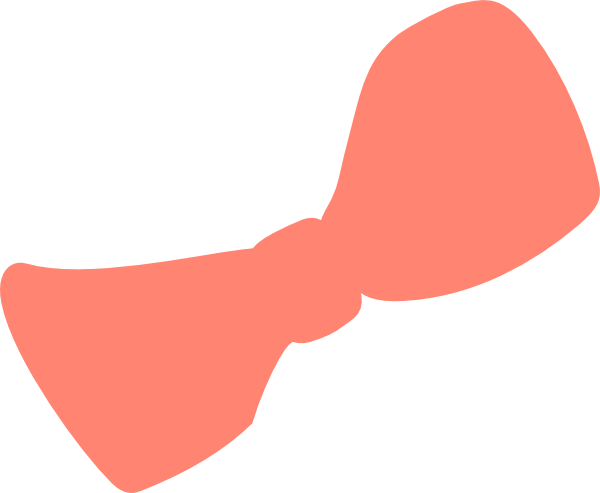 Coral Bow Clipart (600x493)
