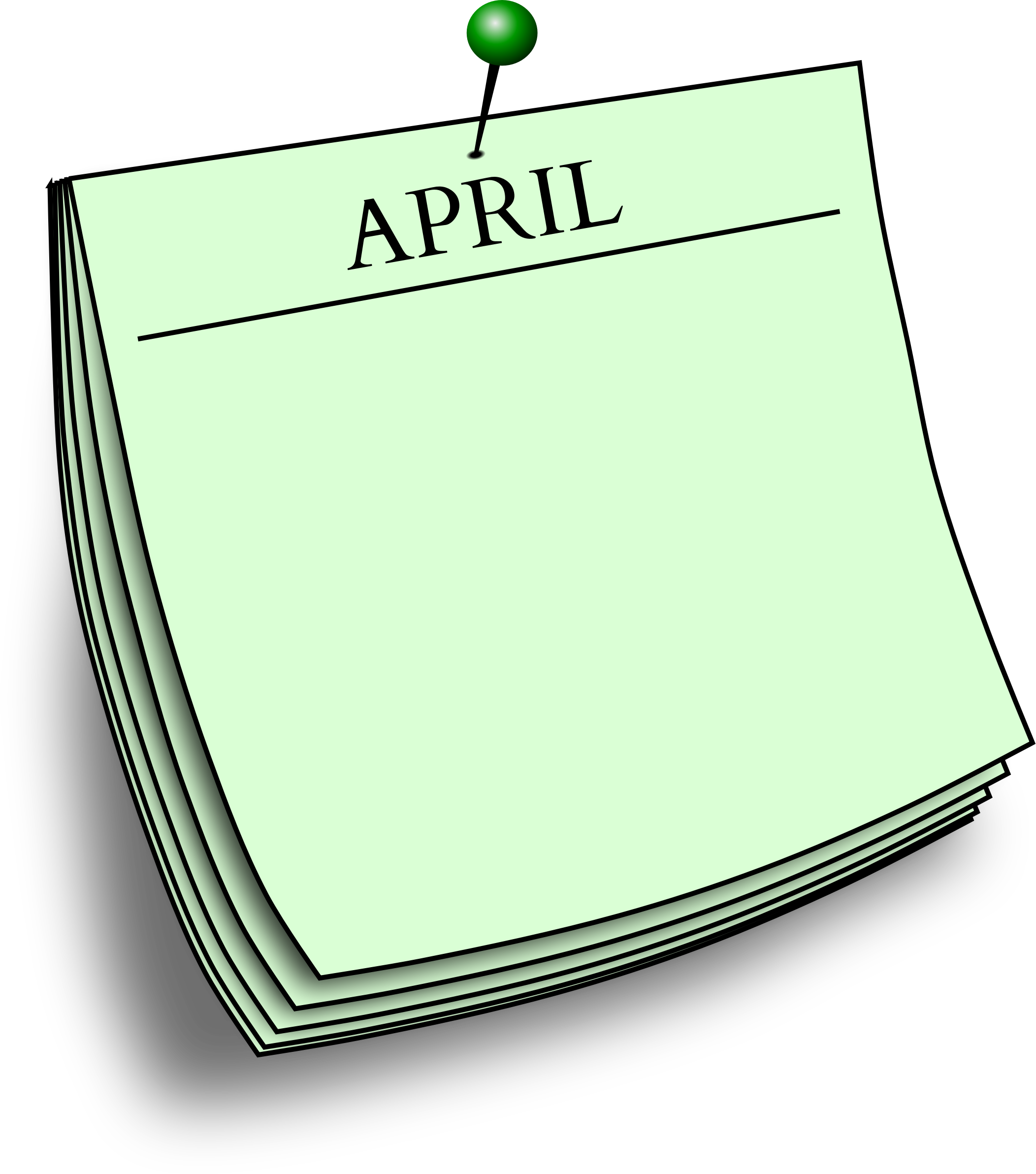 Note - April - Clip Art (2104x2384)
