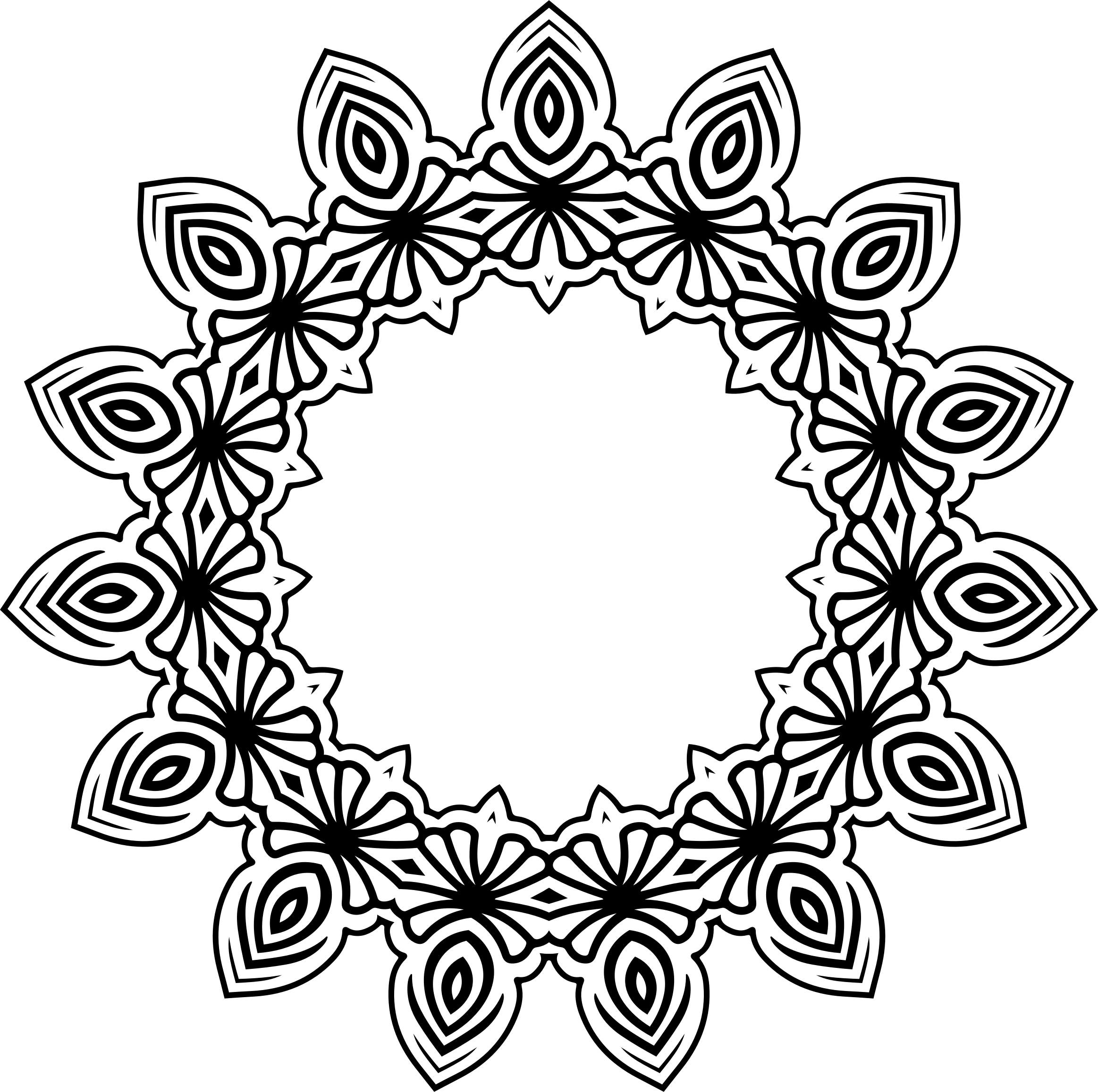 Big Image - Frames Black White Circle (2326x2314)