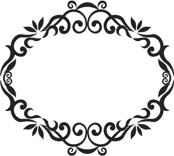 Ornate Oval Rubber Stamp - Circle (600x600)