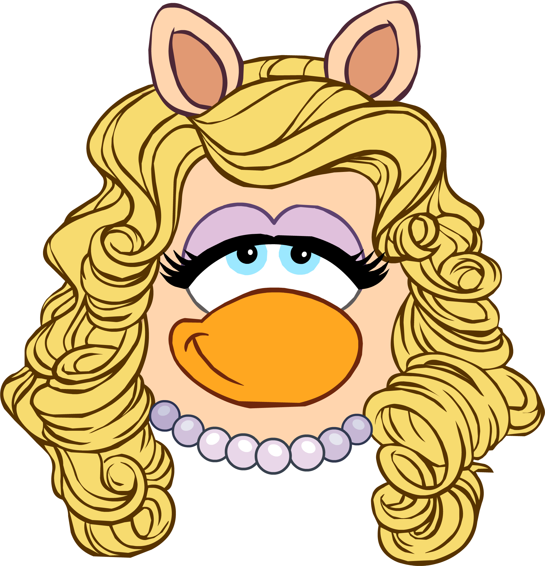 Miss Piggy Head - Icon (2078x2156)