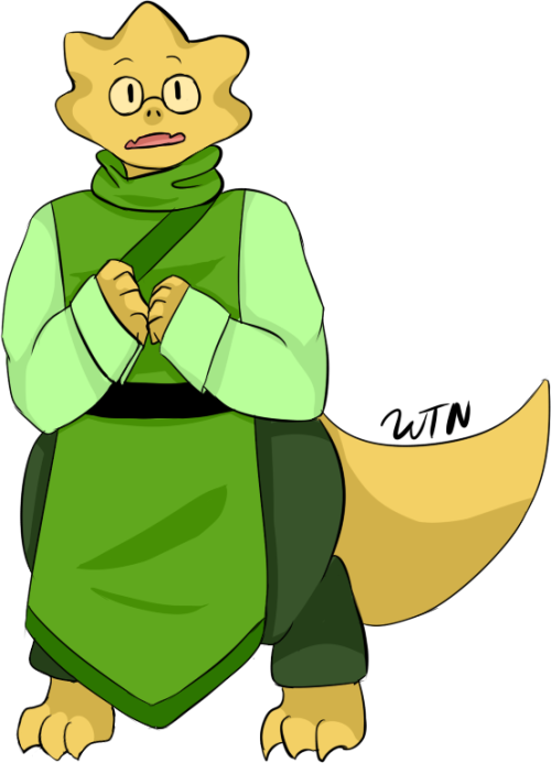 Alphys Ref - Cartoon (500x693)