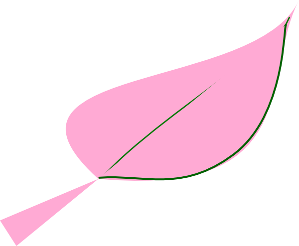Pink Leaf Clip Art (600x494)