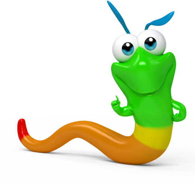 Saving Sam - Gummy Worm Clipart (625x625)