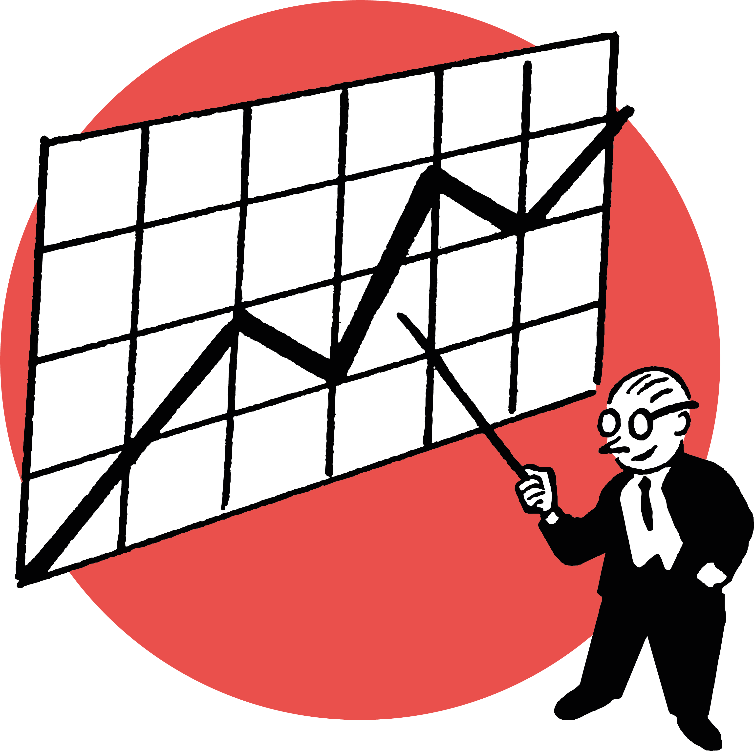 Chart Spotlight - Art Print: Pop Ink - Csa Images' Man Pointing To Rising (3333x3333)