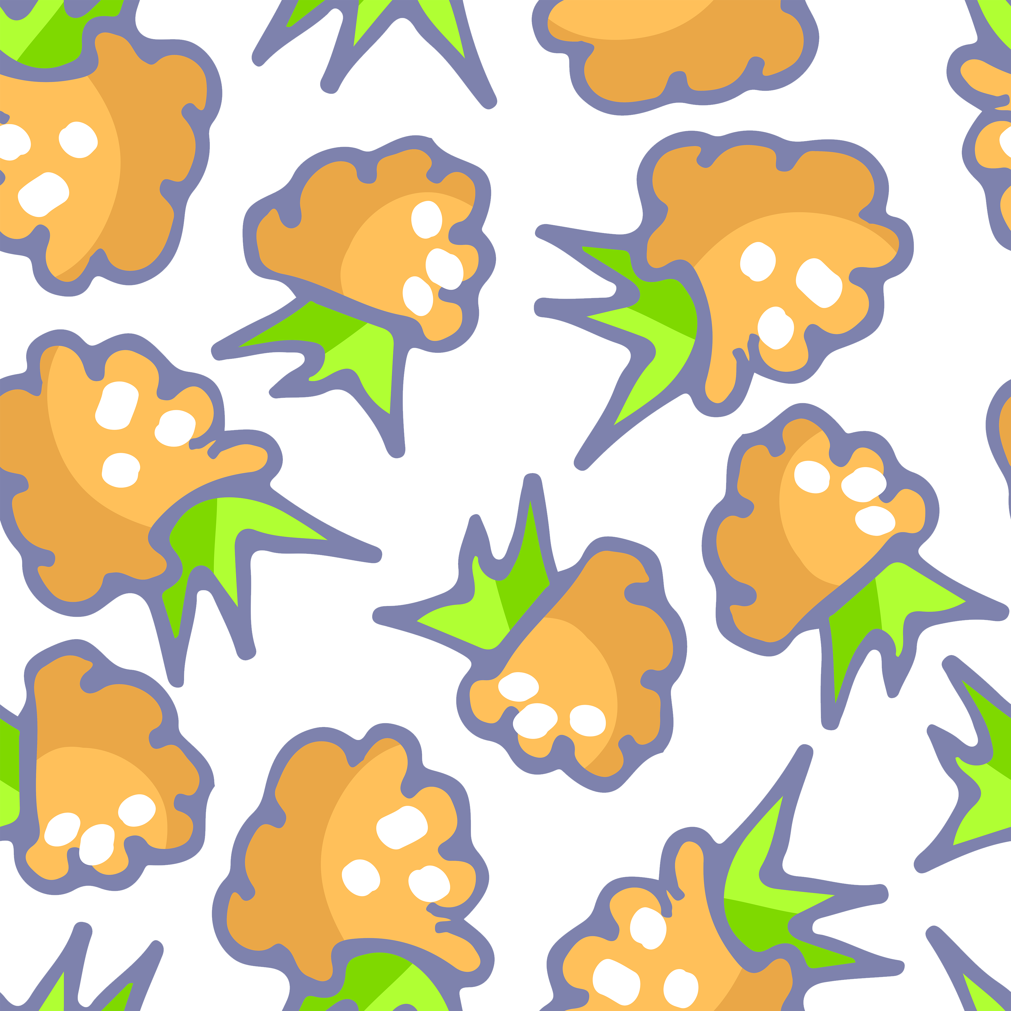 Pineapple Decorative Background Vector - Pineapple Decorative Background Vector (3500x3500)
