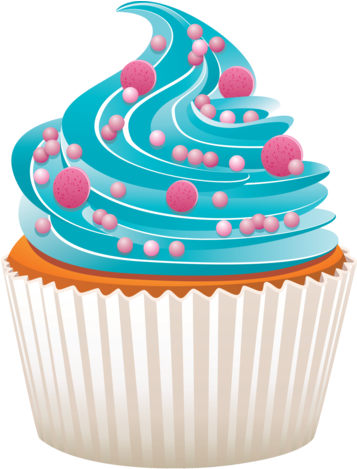 Package Four Includes - Blue Cupcake Png (356x480)