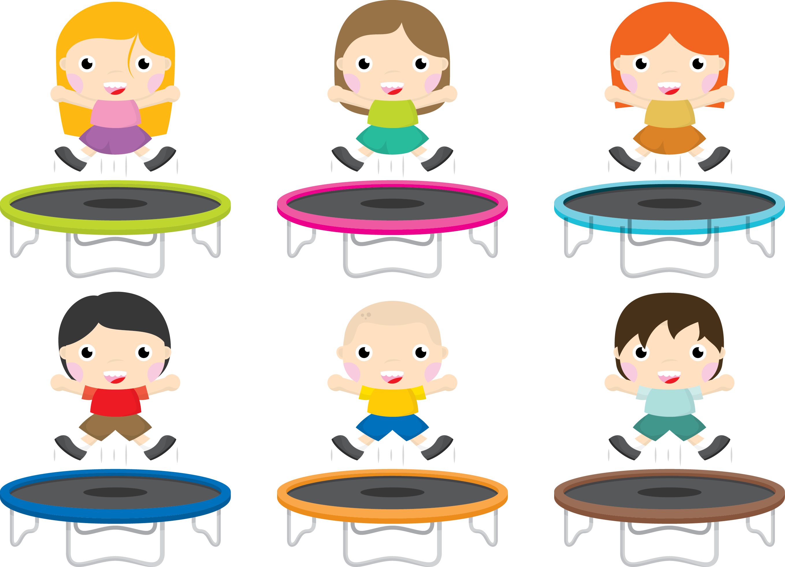 Vector Children Playing Trampoline - Vector Graphics (2717x1962)