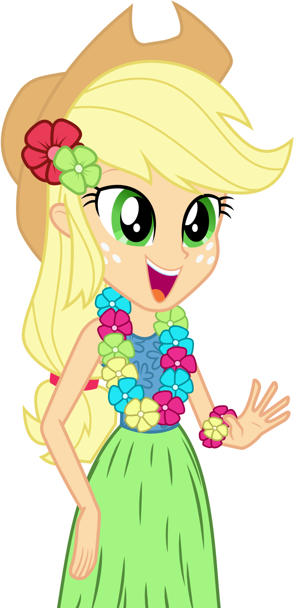 Hula Applejack By Mohawgo - Applejack Hula (1280x2175)
