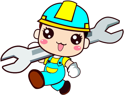 Happy Cartoon Worker - 维修 工 (500x500)