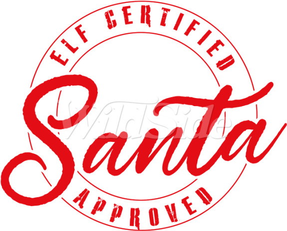 Elf Certified Santa Approved - Circle (600x600)
