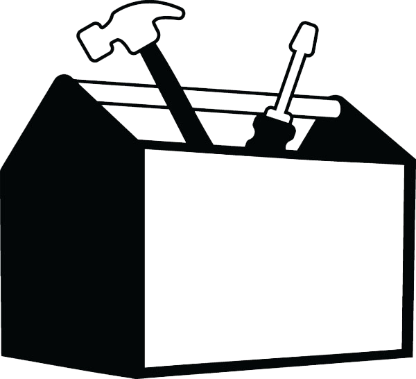 Tool Box Black And White (600x546)