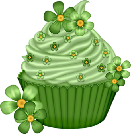 Tube St Patrick - Happy Birthday Cupcake Clipart (460x470)