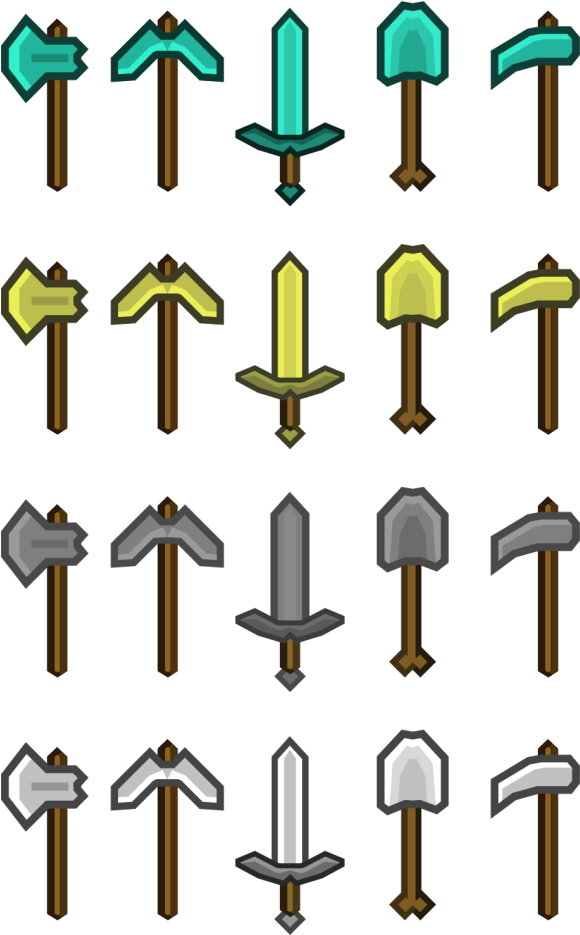 Swords Printables - Minecraft Axe Vs Sword (630x953)
