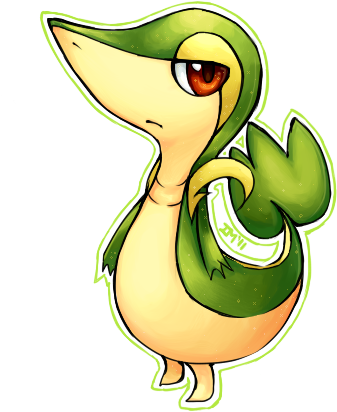 Pokemon Snivy - Cartoon (464x511)
