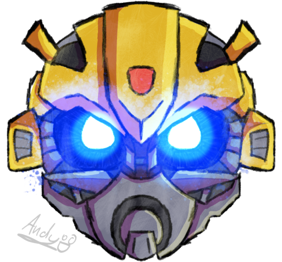 Bumblebee Head By Botconboy - Drawing (577x559)