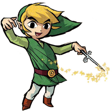 Normal Link Wind Waker - Twilight Princess Wind Waker (399x390)