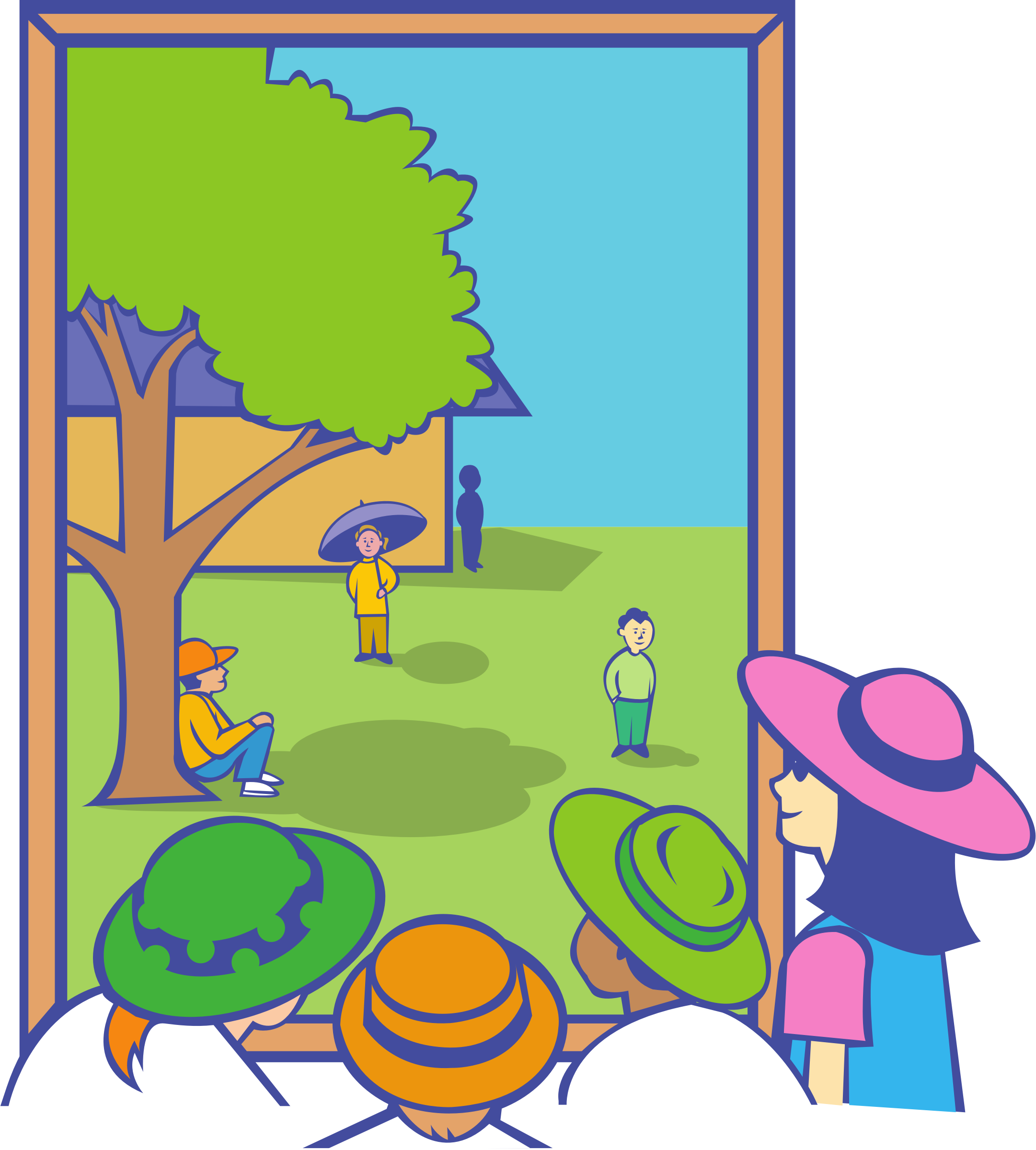 Big Image - Looking Out The Window Cartoon (2162x2400)
