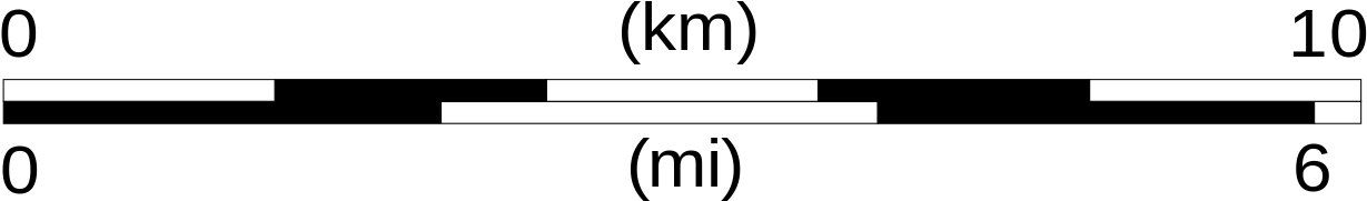 Bar Clipart Map Scale - 10 Km Scale Bar (1280x240)