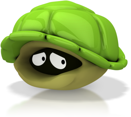Cartoon Turtle Head In Shell (500x392)