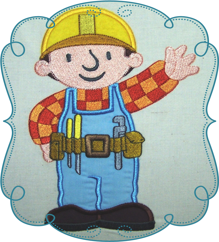 Ben The Builder - Machine Embroidery (1000x1000)