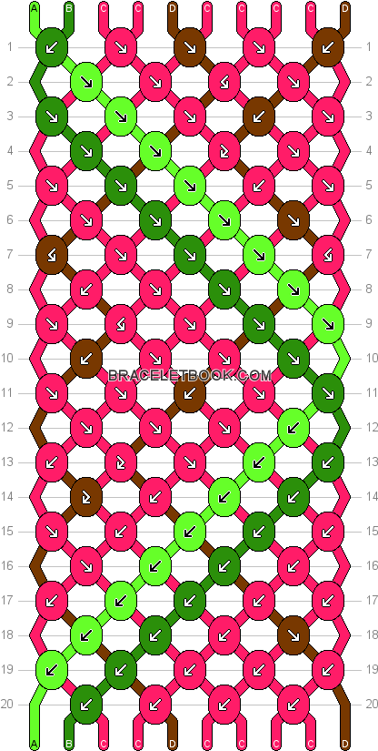 Normal Pattern - Watermelon Friendship Bracelet Pattern (430x832)