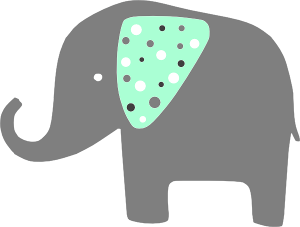 Mint Green And Gray Elephant (600x454)
