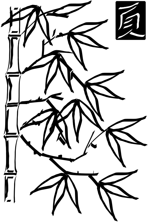 Medium Image - Bamboo Tree Outline Sketch (566x800)