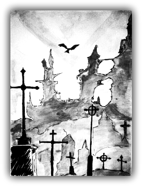 Cemetery Drawing - Painting (471x614)