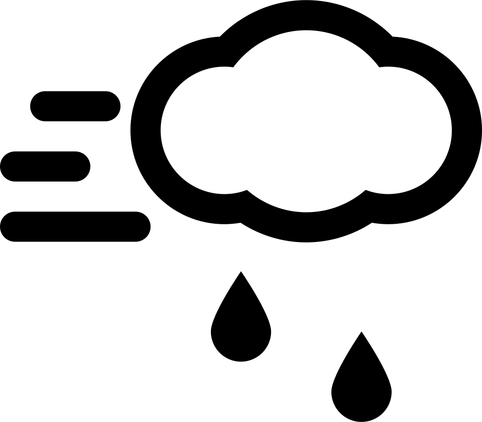 Windy Rainy Weather Cloud Comments - Icon (980x858)