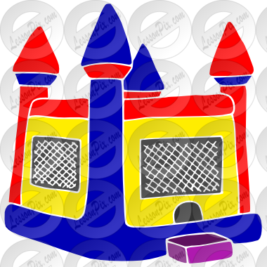 Bounce House Stencil - Inflatable Castle (380x380)