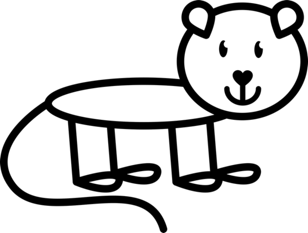Mouse Outline Rubber Stamp - Rubber Stamp (600x455)