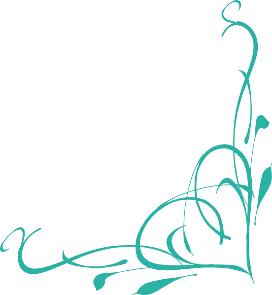 Turquoise Corner Border Design (552x598)