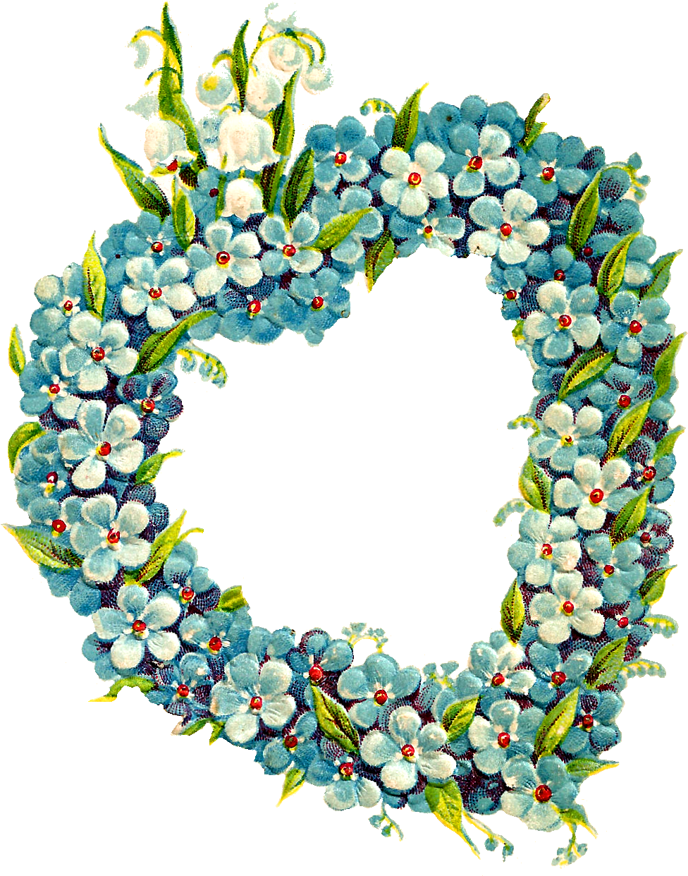 Flowers Heart Frame Digital Border Image - Decoration (1089x1323)