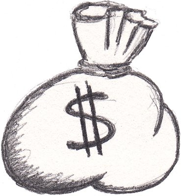 Instructions For Downloading Clip Art - Draw A Cartoon Money Bag (369x400)