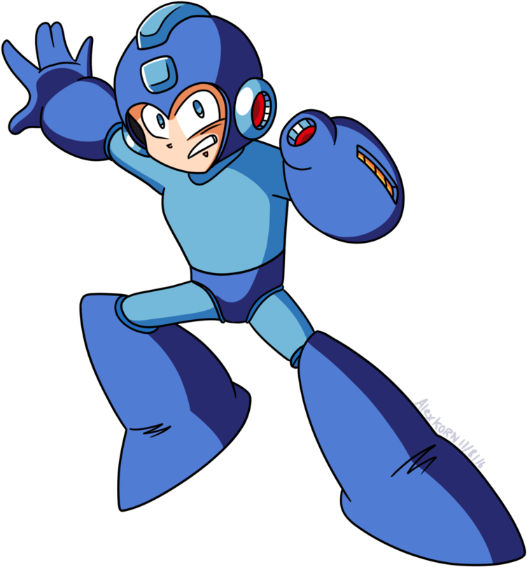 Mega Man Unleashed - Drawing (827x965)