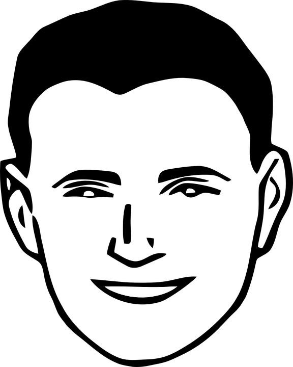 Clip Art Mans Face (576x720)