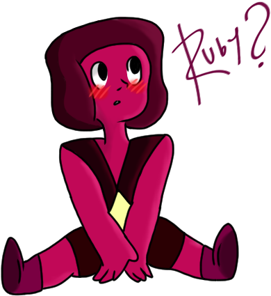 Smol, Shy, Confused Ruby - Cartoon (462x499)
